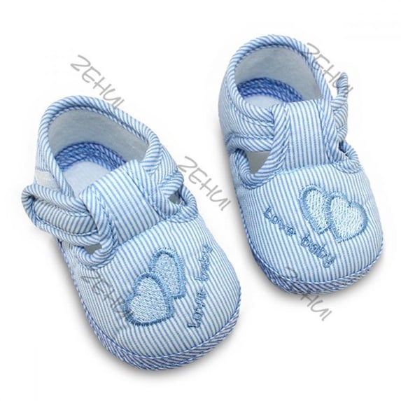 Lovely Newborn Infant Baby Girl Double Heart Shoes Sneaker Anti-slip Soft Sole Breathable Prewalker