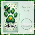 thumbnail image 2 of Green Theme St. Patrick's Day Banner Clover Pattern Welcome Display Paw Print Design Yellow Heart Backdrop for St. Patrick's Day Party Celebration Welcome Event, 2 of 9