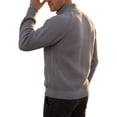 thumbnail image 2 of Men's Full Zip Knit Cardigan Sweater,Autumn Winter Ribbed Knit Stand Collar Warm Jacket Outerwear, 2 of 9