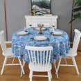 thumbnail image 2 of Blue Paisley Pattern Round Tablecloth 60"x60",Wrinkle Wipeable Table Cloth for Kitchen Dining Room Picnic Patio Party, 2 of 6