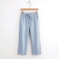 thumbnail image 5 of MLQIDK Blue Striped Capri Pants for Women Striped Capri Pants Knee Length High Waisted Lightweight Capris Dressy Casual Pedal Pushers with Pockets Blue 3XL, 5 of 7
