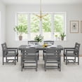 thumbnail image 6 of SERWALL Outdoor HDPE Dining Table Set, 7-Piece Outdoor Dining Table Sets with Umbrella Hole, Grey, 6 of 8