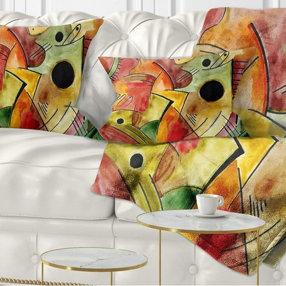 Designart Stimulating Mood - Abstract Throw Pillow - 12x20