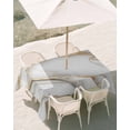 thumbnail image 3 of 54x80 Inch Outdoor Tablecloth with Umbrella Hole Zipper Rectangle White Golden Marble Rectangular Tablecloths Outside Waterproof Modern Abstract Art Marble Flow Patio Table Cover for Picnic Party, 3 of 8
