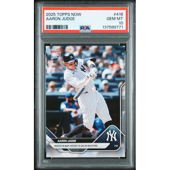 Graded 2025 Topps Now Aaron Judge #416 Baseball Card PSA 10 Gem Mint
