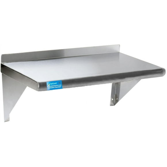 14" X 36" Stainless Steel Wall Shelf | Metal Shelving | Garage, Laundry, Storage, Utility Room | Restaurant, Kitchen | Food Prep | NSF Certified