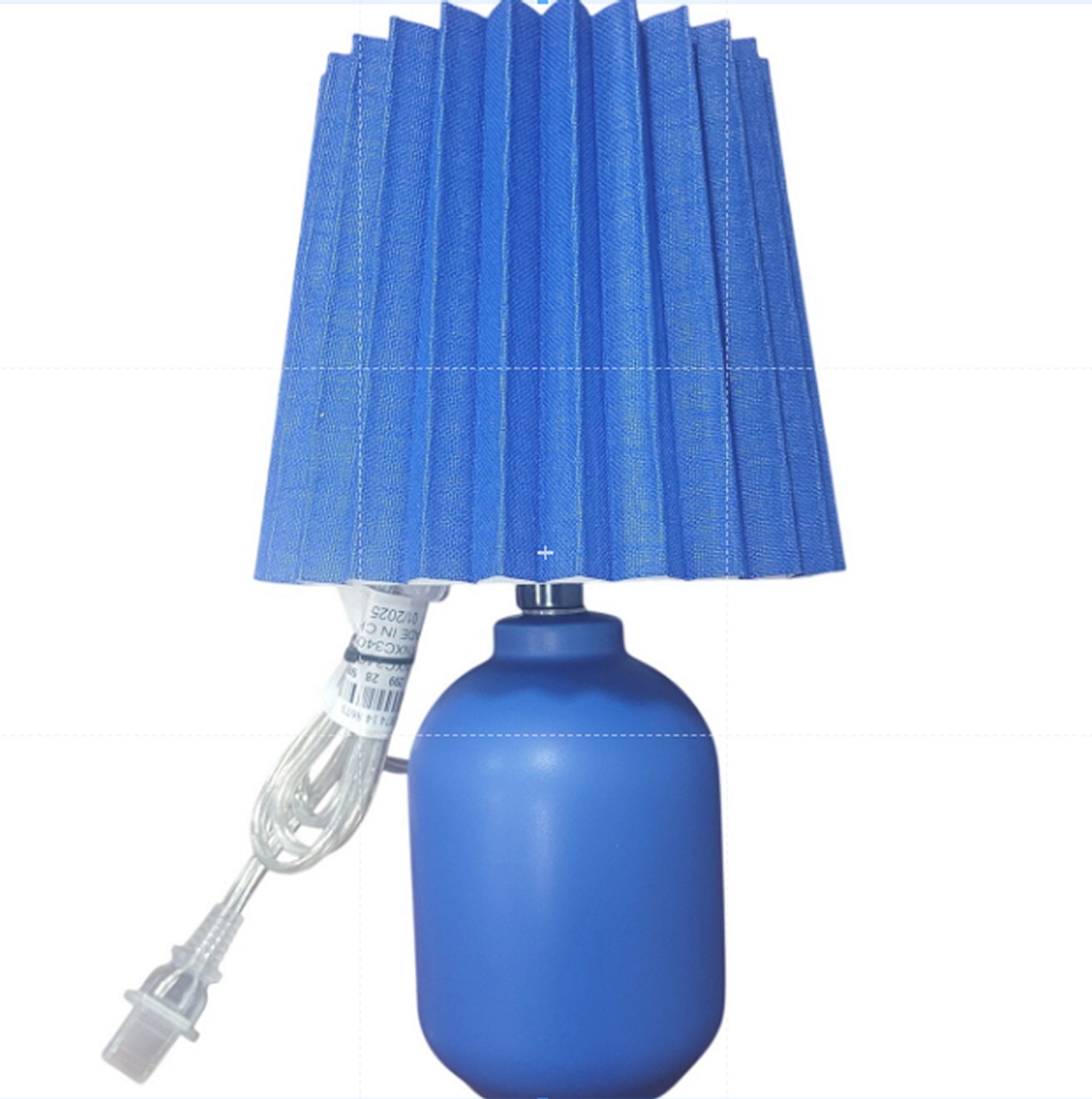 2 Essentials Mini Table Lamp Pair – Blue – Pleated Shade – 12" - Sold by the Pair