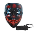 thumbnail image 1 of Máscara de Halloween con luz LED que brilla en la oscuridad, 3 modos, cable EL, disfraz de la película The Purge, accesorios para fiestas, 1 of 5