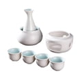 thumbnail image 3 of Juego de sake de cerámica con calentador, cuenco para calentar bebidas de sake, 4 tazas de cerámica de creativa, tradicional para regalar,, 3 of 8
