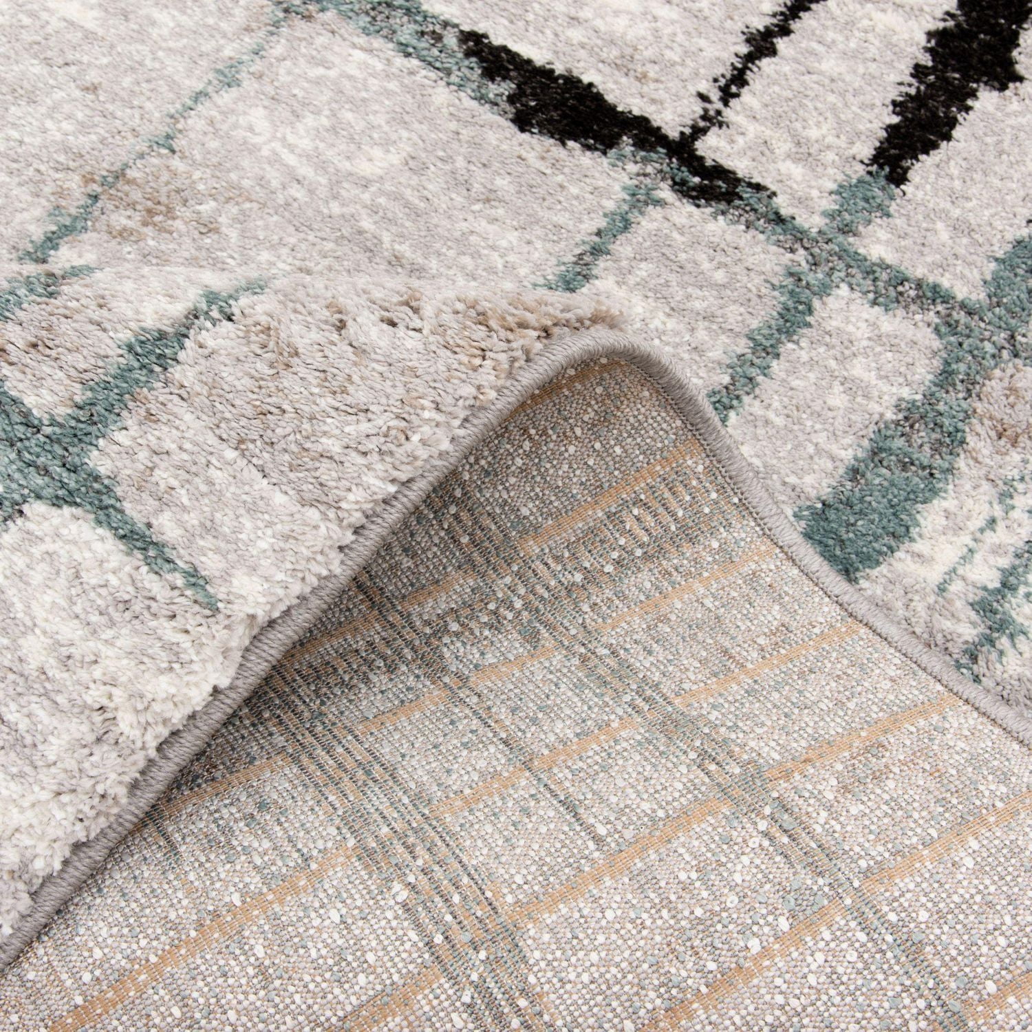 Tapis tissé gris clair et multicolore Rigton