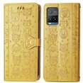 thumbnail image 1 of Funda Cartera FOXDOCK para VIVO Y21S , Flip PU con Relieve de Gatos y Perros, Tarjetero y Soporte, 1 of 6