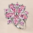 thumbnail image 2 of Bonito anillo de piedra de cristal rosa para mujer, anillos de boda finos de lujo para mujer, anillo de compromiso de circón con flor de novia delicada Tan Jianjun unisex, 2 of 2