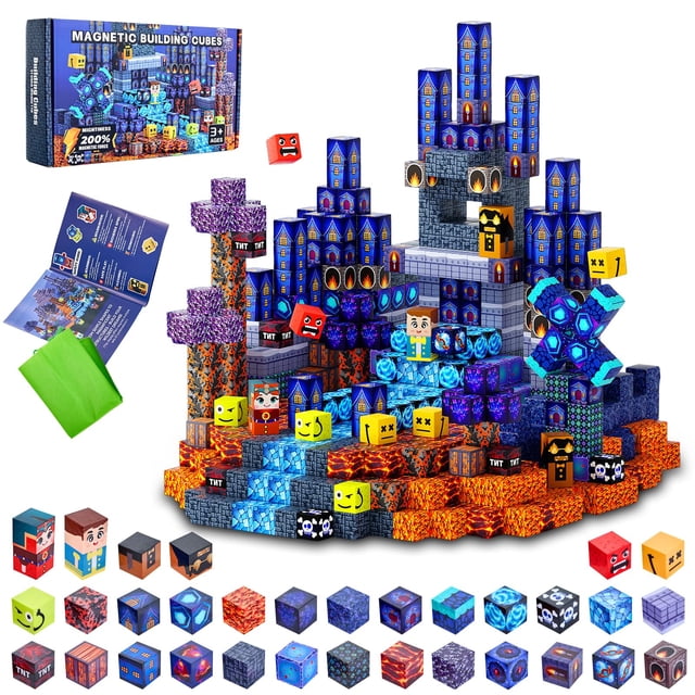 Bloques Magnéticos QYGYMXC 100 PIEZAS, Cubos para Construcción para Niños de 3 Años en Adelante