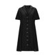 thumbnail image 4 of mfyjkho Vestidos para mujer, Vestido informal de verano y lino para mujer, color liso, con cuello vuelto, manga corta y botones Vestidos de playa para mujer xxl, 4 of 6