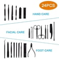 thumbnail image 2 of UORLEN Nail Clippers Set, 24-Piece Stainless Steel Manicure Pedicure Kit with Travel Case, 2 of 8