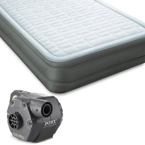 Intex Premaire Elevated Twin Airbed Mattress and Cordless Electric Air Pump