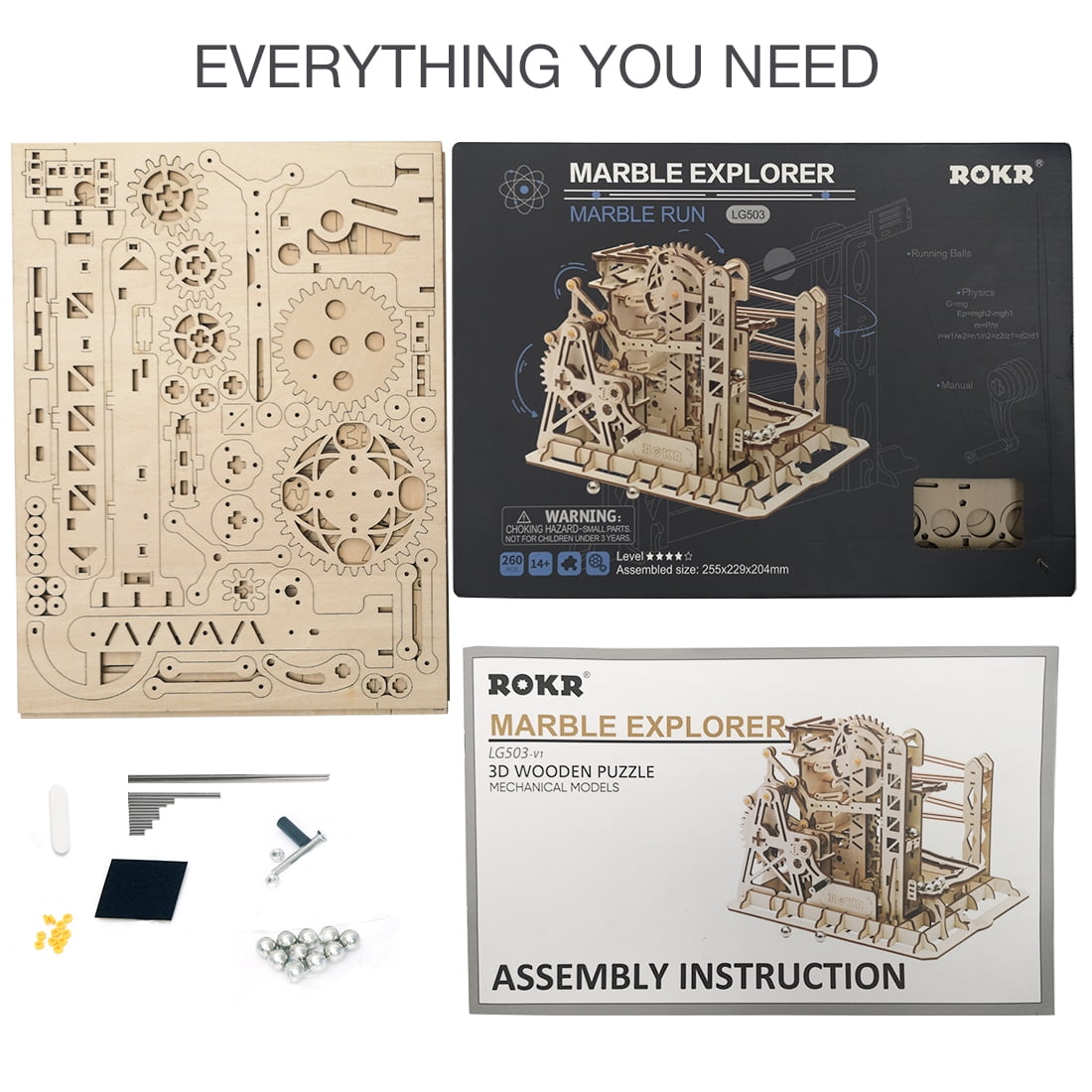 ROKR DIY Wooden Model Kits Mechanical Gear Drive 3D Puzzle Toy for Adult Teens 