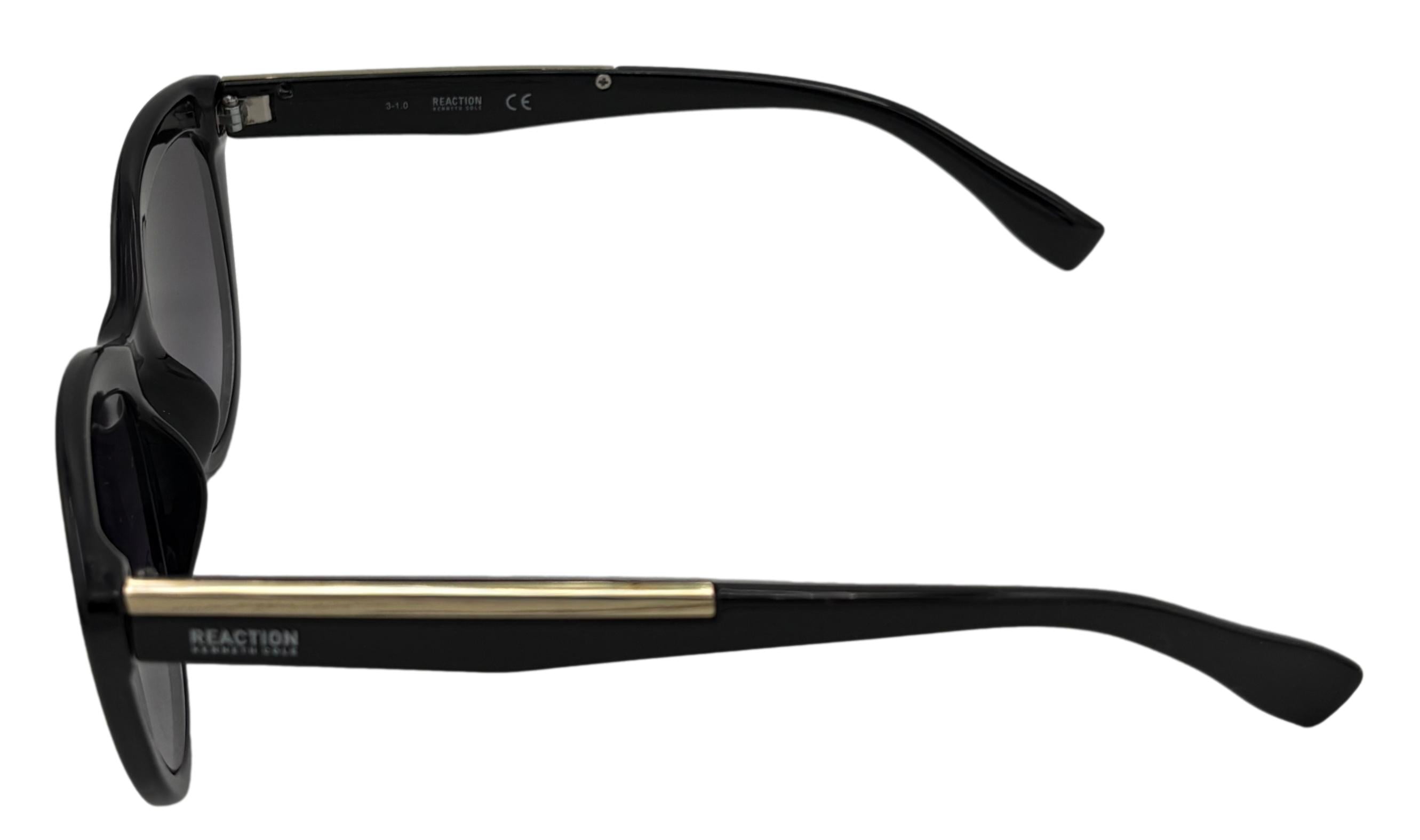 Kenneth Cole Reaction Womens Cat Eye Black Plastic Sunglass KC1373. 1B