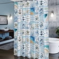 thumbnail image 3 of Summer Ocean Shower Curtains for Bathroom, Turtle Octopus Starfish Anchor Washable Fabric Shower Curtain with Hooks Waterproof Bathroom Decor Sets, 72 x 84 Inches, 3 of 9