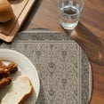 thumbnail image 3 of Beige Boho Round 15 Inch Placemats Set of 6, Vintage Floral Abstract Art Ethic Tribe HeatResistant Non Slip Place Mats for Dining Table, Wipeable Braided Kitchen Table Mats for Housewarming, 3 of 9