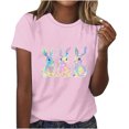 thumbnail image 1 of Pisexur Hauts pour Femmes, Hauts d'Été pour Femmes, Hauts d'Entraînement pour Femmes, T-Shirt Imprimé à Manches Courtes Col Rond, Chandail à la Mode Rose, 2TG, 1 of 5