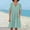 #0250-Mint Green, variant on Ladies Summer Midi Dress Plain V Neck Short Sleeve Knee Length Dress Pleated Hem Daily Dresses