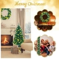 thumbnail image 3 of Topbuy Pré-Éclairé Vacances Noël 4 Pièces Ensemble Porte Couronne & Guirlande & Pack de 2 Arbres d'Entrée W / 200 Lumières LED & Baies Rouges, 3 of 10