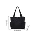 thumbnail image 3 of Bolsa de mano de nailon de gran capacidad con correas acolchadas para los hombros, múltiples bolsillos, para trabajo, escuela, viajes, negro, blanco, gris, caqui, 3 of 6