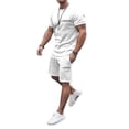 thumbnail image 2 of London Letter Graphic Short Sets for Men Crewneck T Shirt and Shorts 2 Piece Matching Set Mens Summer Outfits, 2 of 4