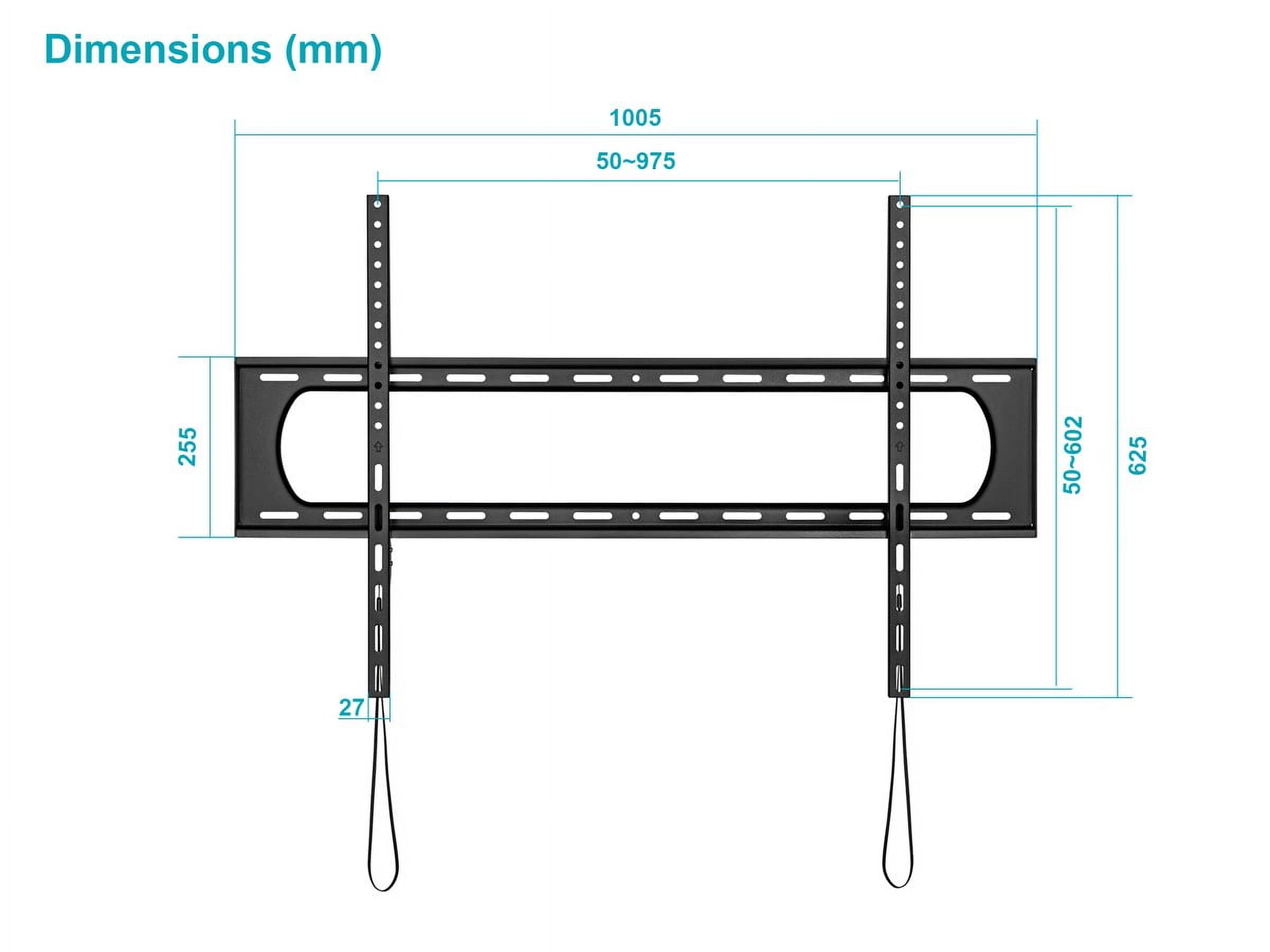Monoprice Heavy-Duty Low Profile Fixed TV Wall Mount For 60" To 120" TVs up to 264lbs, Max VESA 900x600, Works w