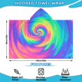 thumbnail image 2 of Rainbow Tie Dye Spiral Pattern Hooded Bath Towel，60"x35" for Ages 3 To 12 Kids, Quick Dry Lightweight Soft Microfiber Hood Beach Towel Cover Up for Kids, 2 of 7