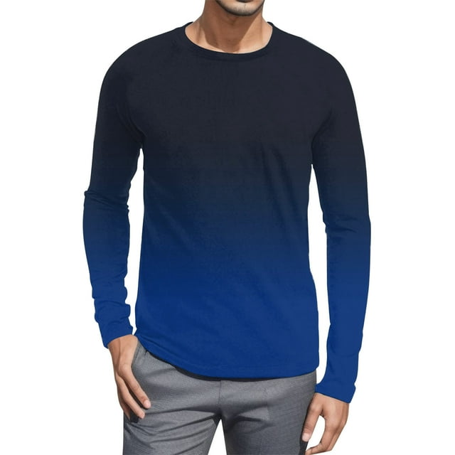 WEAIXIMIUNG Chemise de Base à Manches Longues et Col Rond Brossé pour Hommes Automne Hiver Décontracté de Noël