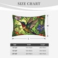 thumbnail image 3 of Plush Throw Pillow Covers, Stained Glass Hummingbird Art Pillow Cases with Invisible Zipper, Breathable Microfiber Pillow Cases Standard Size for Sleeping Bedroom Sofa Living Room 14x20, 3 of 5