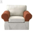 thumbnail image 2 of Gustave Stretch Pixel 2 Piece Armrest Furniture Cover Slipcover (Brown), 2 of 8