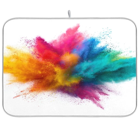 Iauyy Dish Drying Mat for Kitchen Counter, Super Absorbent & Hanging 16x18 / 18x24 Inch (S/M) Transparent