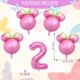 thumbnail image 2 of Otra decoración de jardín Decoraciones para fiestas de cumpleaños con temática de Minnie Globos de aluminio con cabeza de ratón Globos para la segunda niña Decoraciones para baby shower con temát, 2 of 5