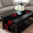 thumbnail image 4 of Red Rose Table Runner 120 Inches Long, Vintage Abstract Garden Flower Floral Black Kitchen Coffee Dining Table Decoration for Home Party Birthday Wedding Home Decor 13x120 Inches, 4 of 8