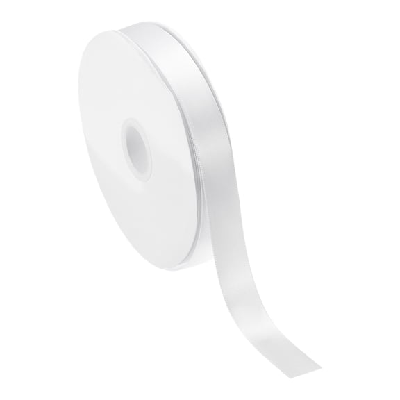 Uxcell 1/2 Inch x 60 Yards Solid Satin Ribbon, Polyester Fabric Ribbon Roll Single Faced for Gift Wrapping Crafts Wedding Birthday Bouquet Hair Bows DIY Decoration, White