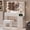 35.4" Golden Handle, variant on UGTOO 58.3" Large Vanity Desk with LED Lights, Black Makeup Dressing Table with Adjustable Brightness, Modern Bedroom Vanity with Mirror & Storage