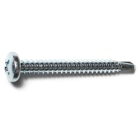 

#12-14 x 2 Zinc Plated Steel Phillips Pan Head Self-Drilling Screws