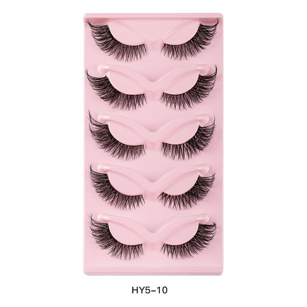 5 pares de pestañas postizas de aspecto natural para ojos Pestañas postizas