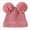 A39-Pink, variant on Kids Double Pom Pom Knit Beanie,Cute Winter Warm Hat with Faux Fur Balls