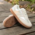 thumbnail image 7 of IEMIEMIEM Women's Fashion Sneakers Retro Gum Sole Lace Up Detail Casual Retro Walking Shoes-Gum Sole Casual Tennis-Anti Slip Trainers Silver 6.5 Wide, 7 of 7