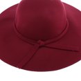 thumbnail image 3 of Sombrero Fedora De Fieltro De Lana Vintage Para Mujer Color Rojo Vino, 3 of 8