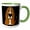 Green/White, variant on 3drose, Cute Funny Basset Hound Puppy Dog Face Cartoon, 11oz Mug