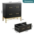 thumbnail image 6 of Tribesigns 2 Drawer File Cabinet, Modern Lateral Filing Cabinet for Letter/Legal/A4, Large Printer Cabinets,Black, Gold and Brown, 6 of 7