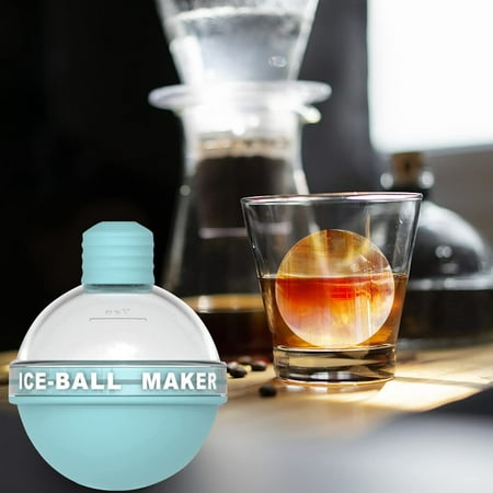 

MRULIC Ice Cube Mold Ice Ball Mould Bobuluo Round Ice Cube Mold Ice Cube Tray Leak Proof Silicone Big Sphere Ice Ball Makers For Whiskey Cocktail Easy Release + Blue