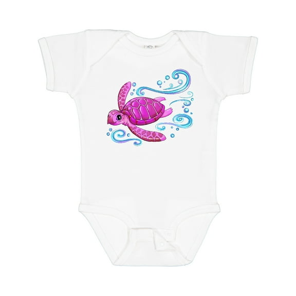 Inktastic Cute Pink Sea Turtle Boys or Girls Baby Bodysuit