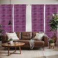thumbnail image 2 of Ambesonne Magenta Window Curtains, Vintage Knit Pattern, Each 28" W x 63" L, Fuchsia and Violet, 2 of 5