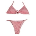 thumbnail image 5 of Viikei Bathing Suit for Women Crop Top High Waisted Bikini Set Solid Color Swimsuits, 5 of 9